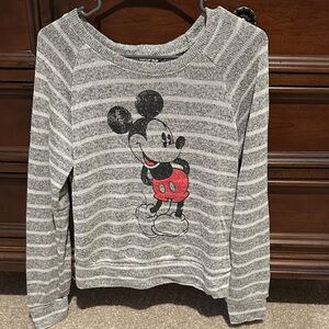 Disney Heather Gray Knit Sweater